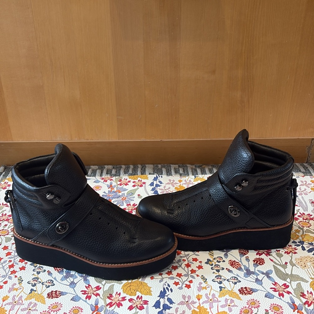Coach Urban Hiker Leather Wedge Ankle Boots - Picture 2 of 6